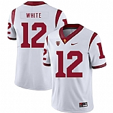 USC Trojans 12 Charles White White College Football Jersey Dzhi,baseball caps,new era cap wholesale,wholesale hats